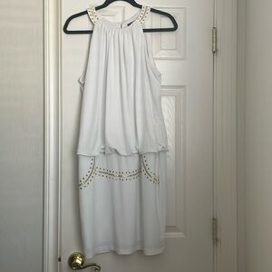 Thalia Sodi white and gold dress size large